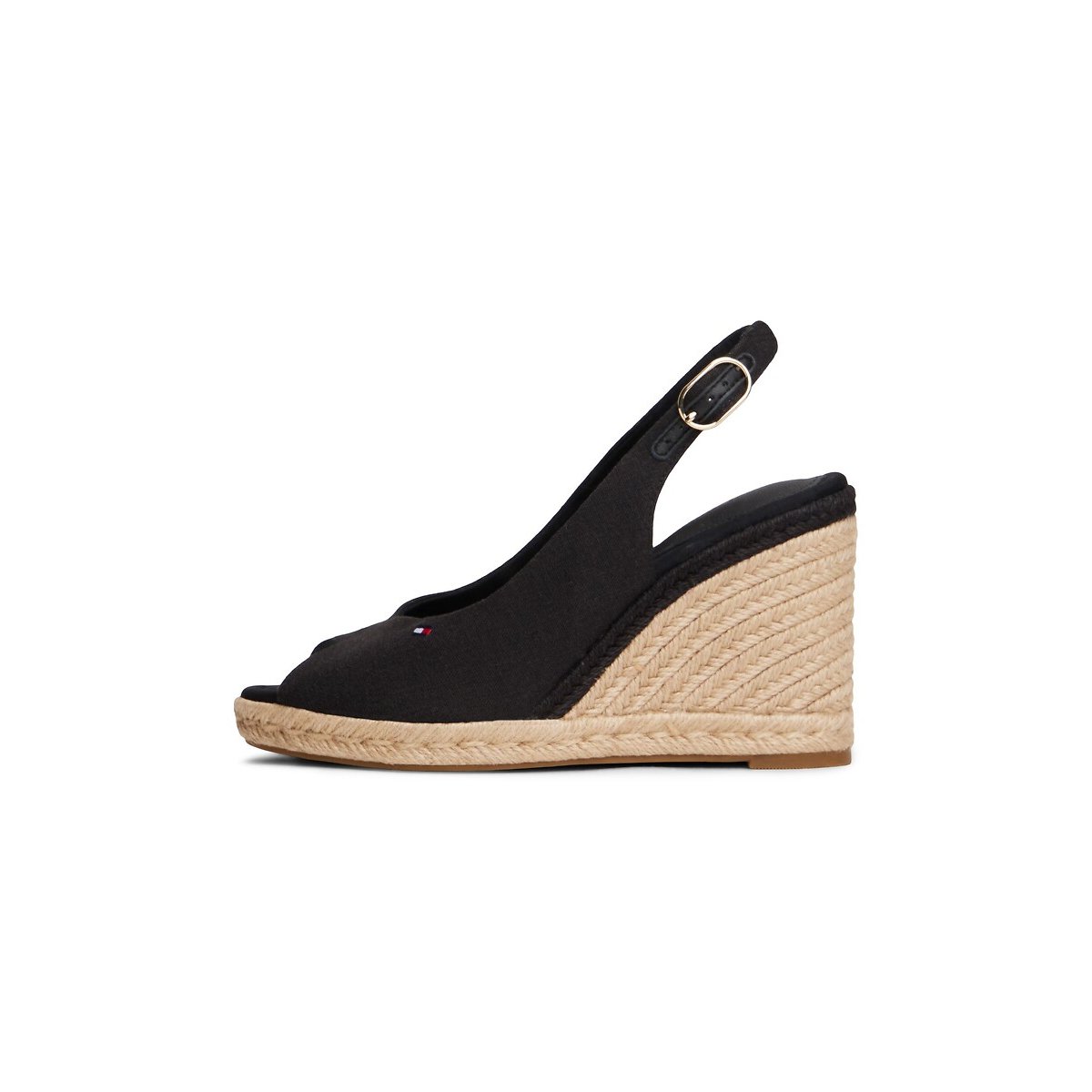 Sandalen met sleehak slingback Flag zwart, TOMMY HILFIGER