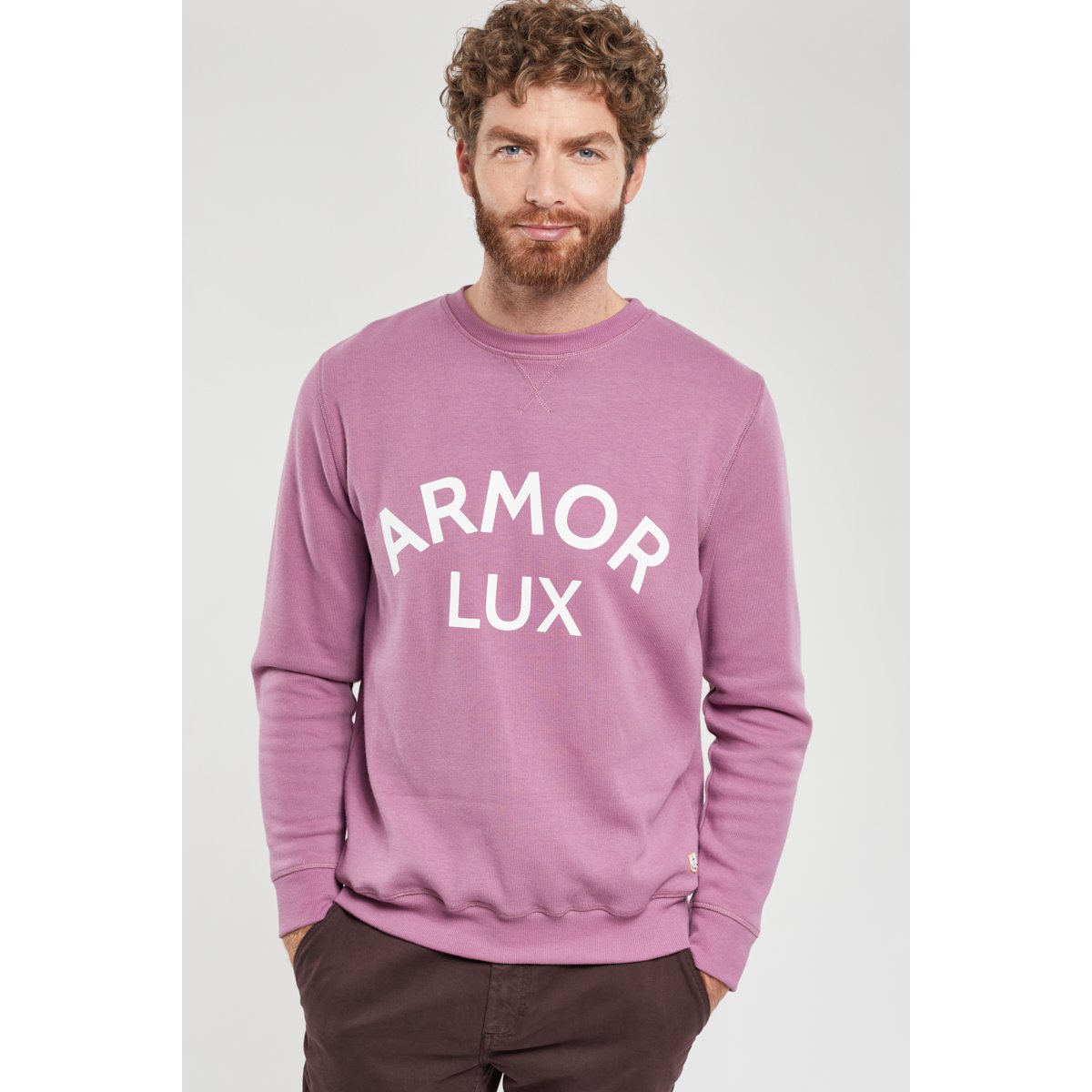 Sweat mixte en coton bio ARMOR-LUX purple h23/armorlux, ARMOR-LUX