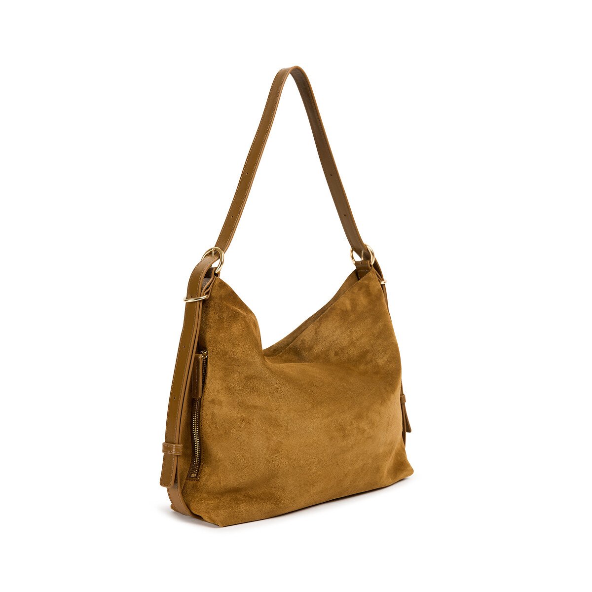 Borsa da portare a spalla in pelle, MOREEN tabacco, NAT & NIN