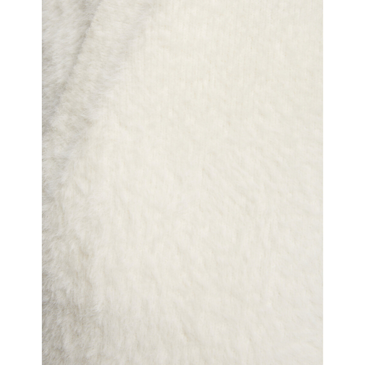 Gilet long maille duveteuse ivoire, MORGAN