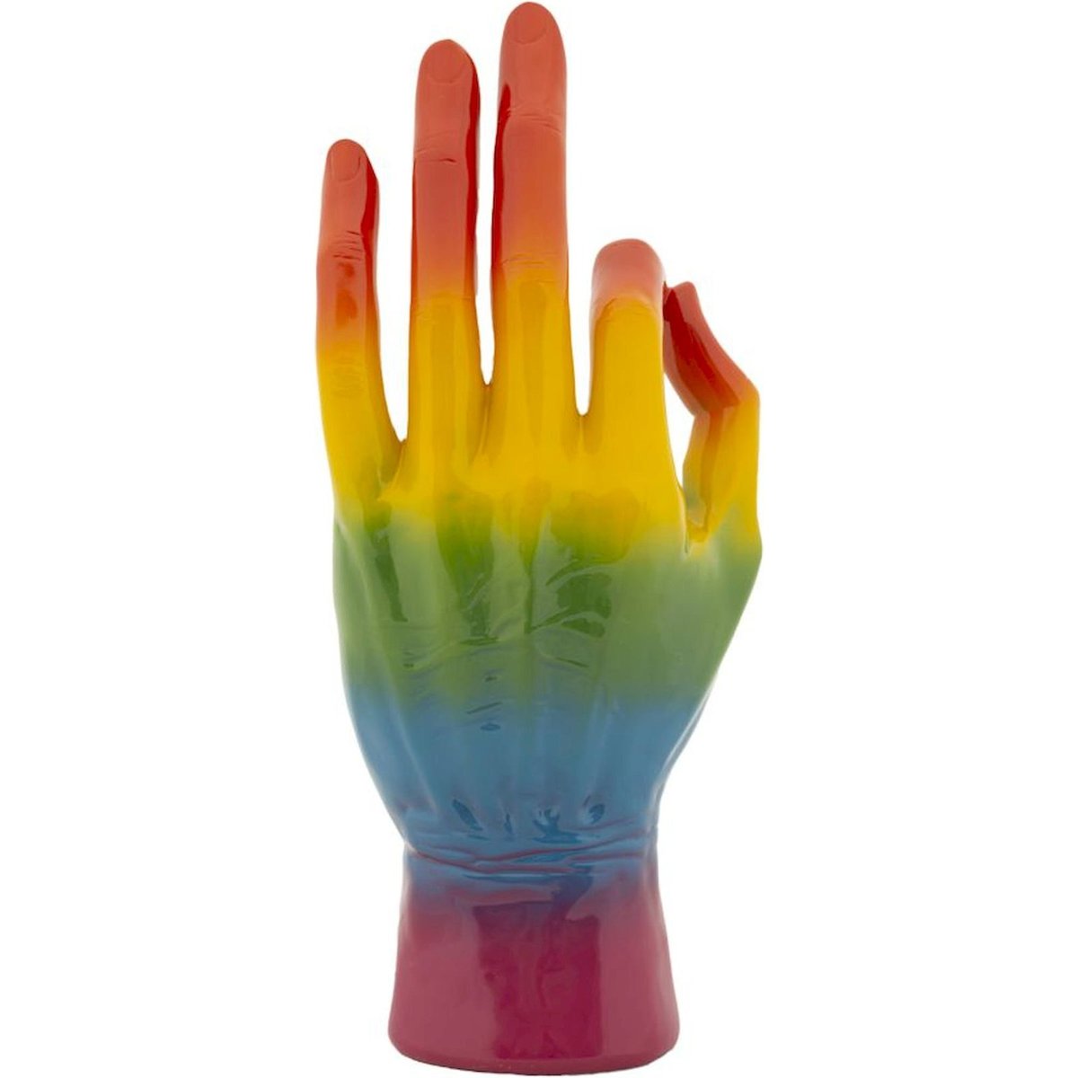 Sculpture main symbole pop finition brillante multicolore, RECOLLECTION
