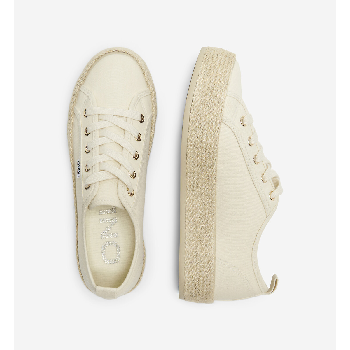Baskets basses, semelle espadrille Lida beige, ONLY SHOES 