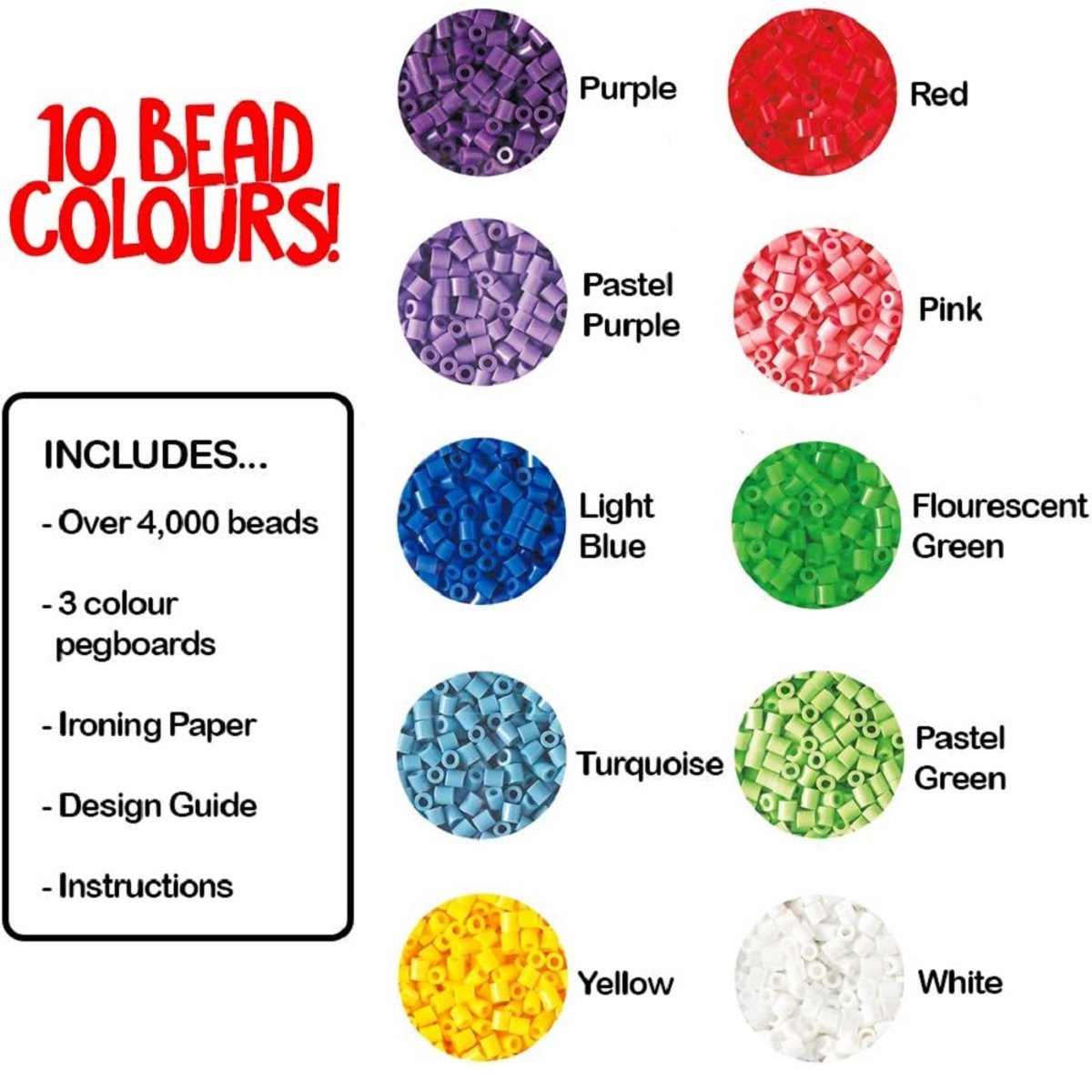 Pot rose 4000 perles plastique Midi beige, HAMA