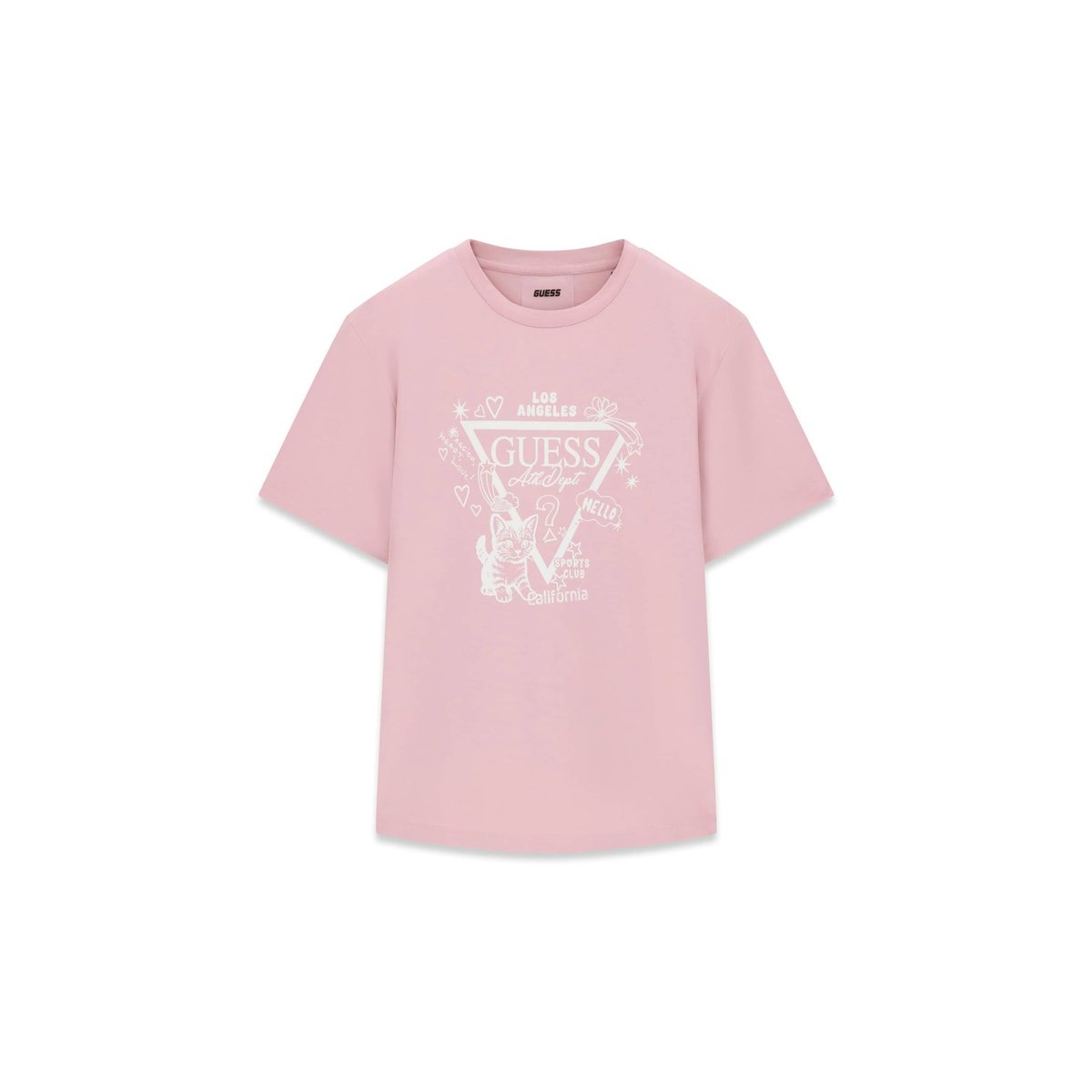 T-Shirt Avec Logo Triangle rose, GUESS