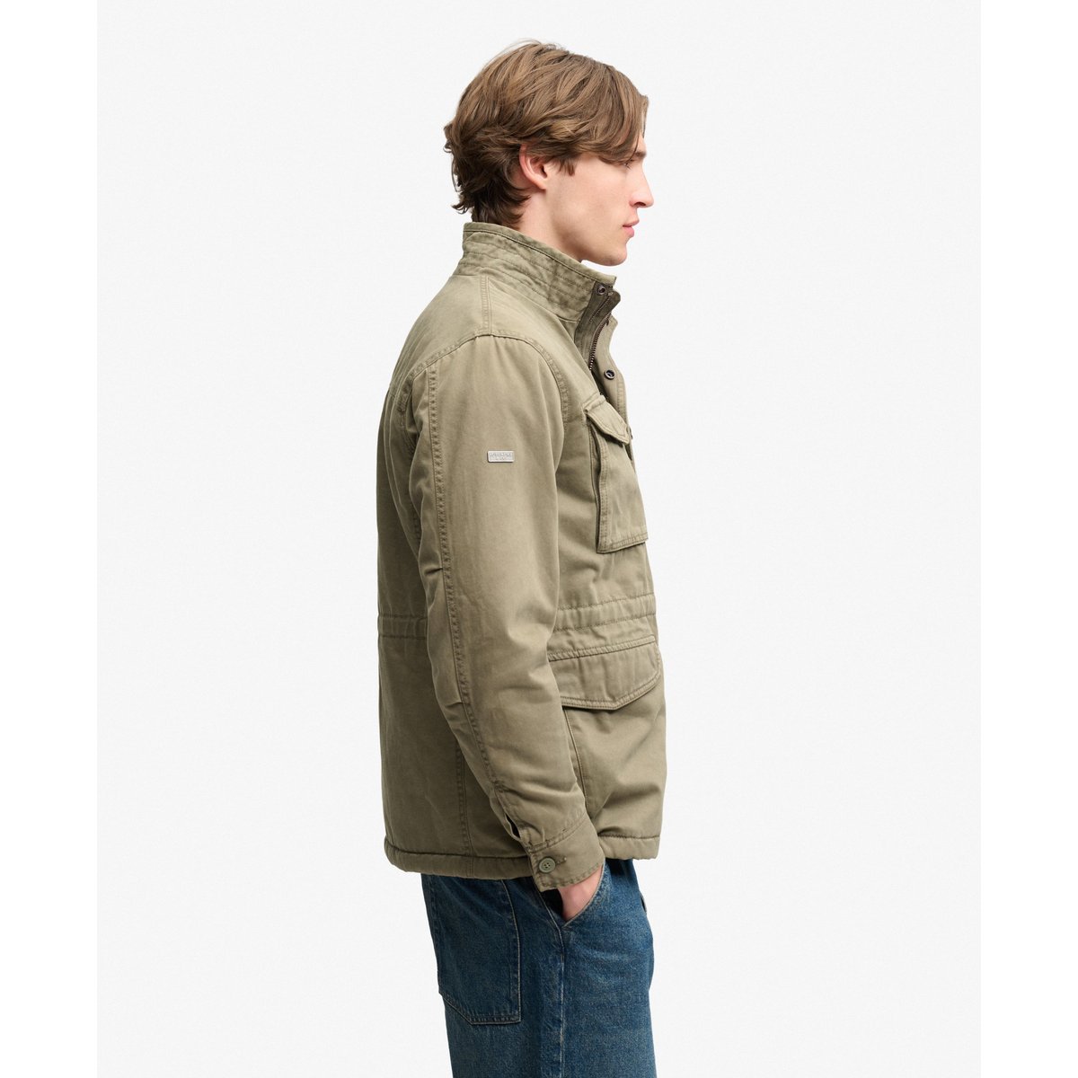 Veste M65 Borg Military kaki délavé, SUPERDRY