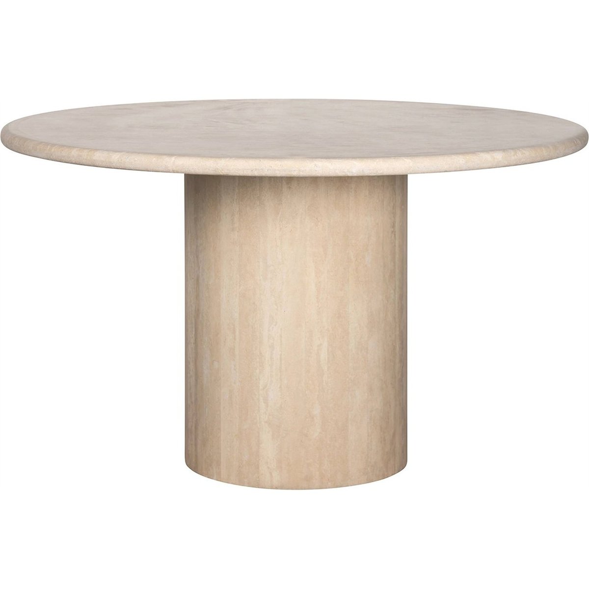 Table à manger ronde en pierre travertin beige travertin naturel, RECOLLECTION