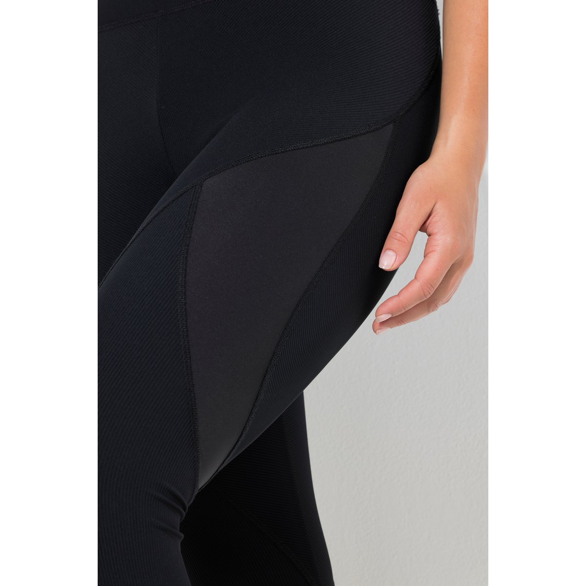 Legging technique en jersey côtelé recyclé noir, ULLA POPKEN