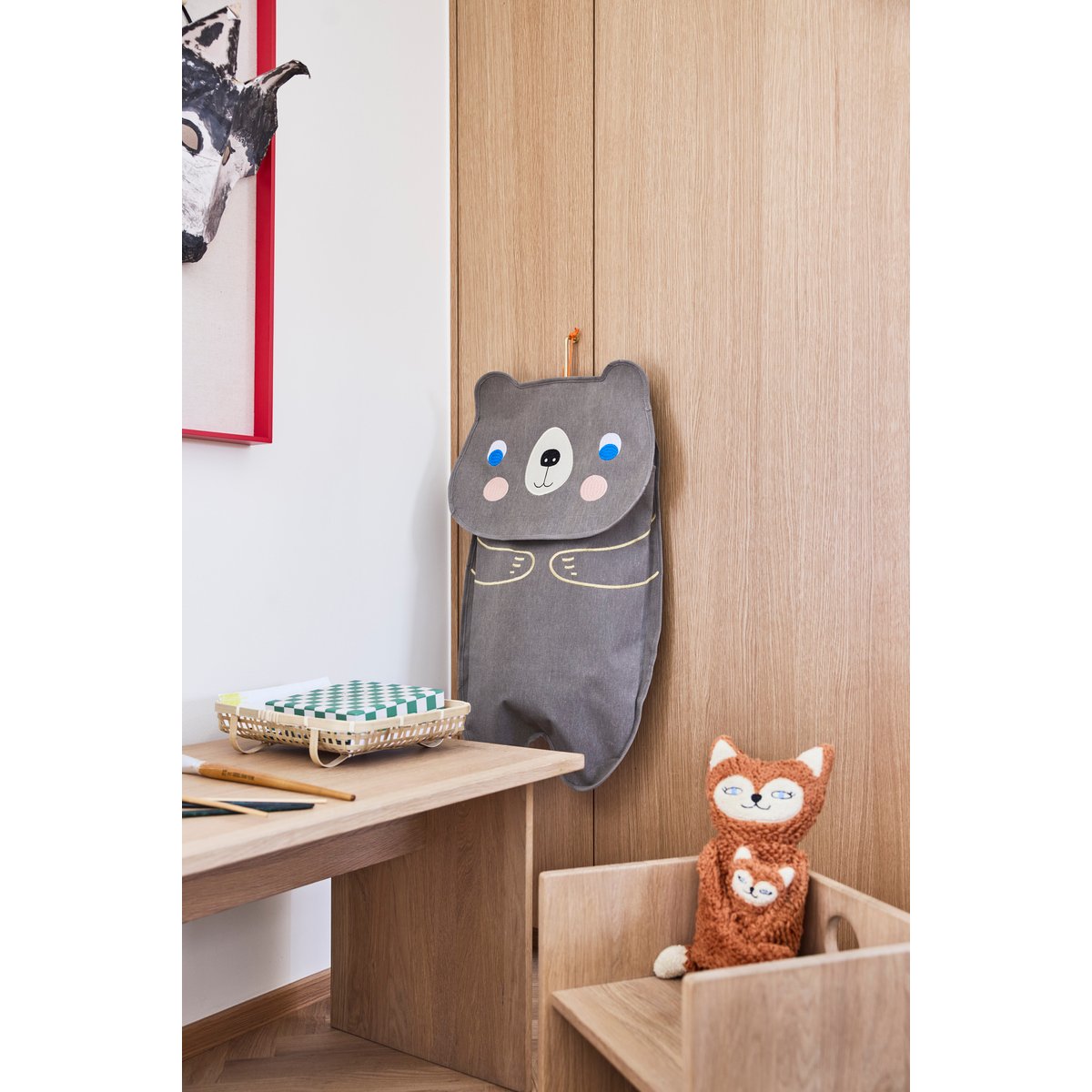 Panier de rangement en polyester MINI marron, OYOY LIVING DESIGN