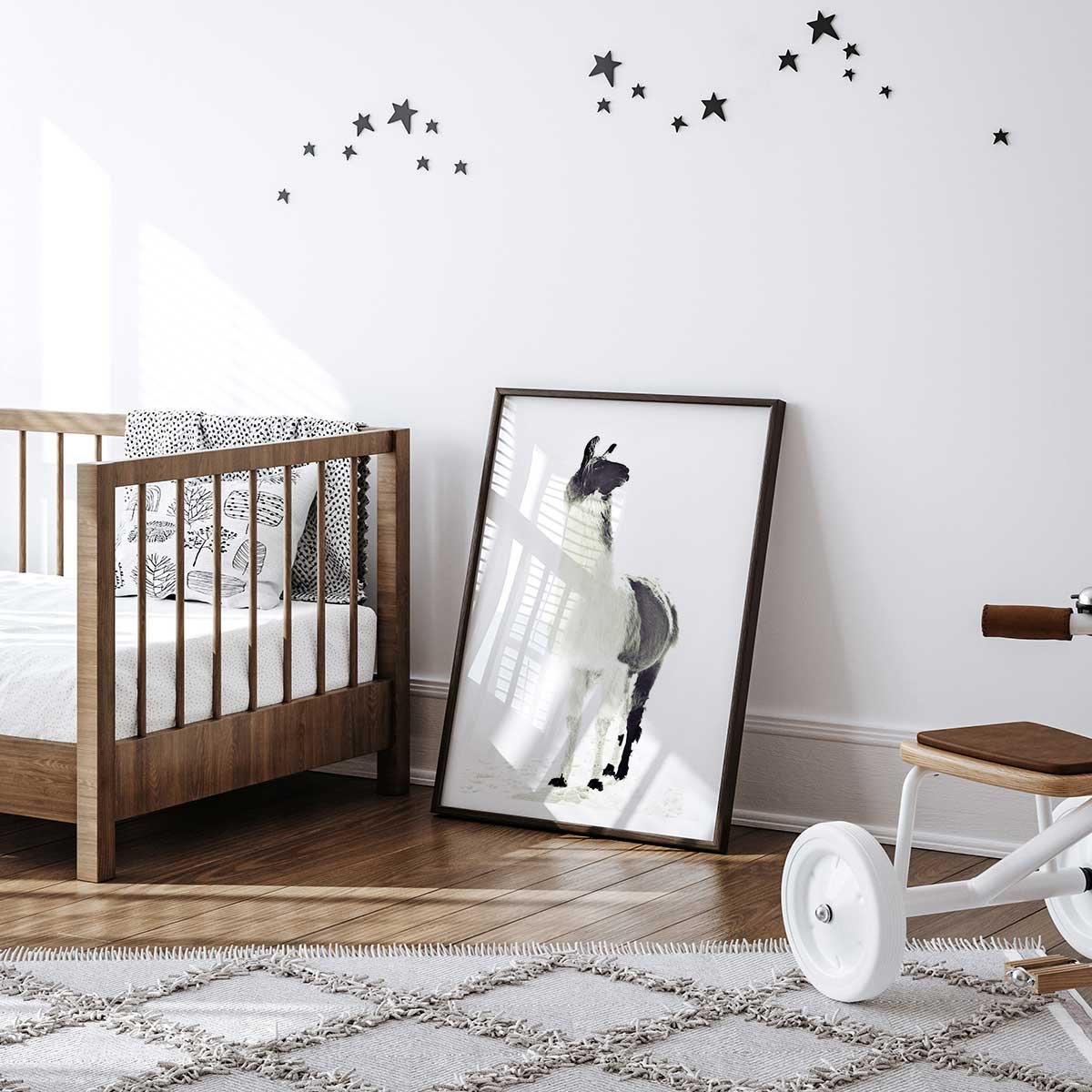 Affiche enfant noir et blanc affiche seule, HEXOA