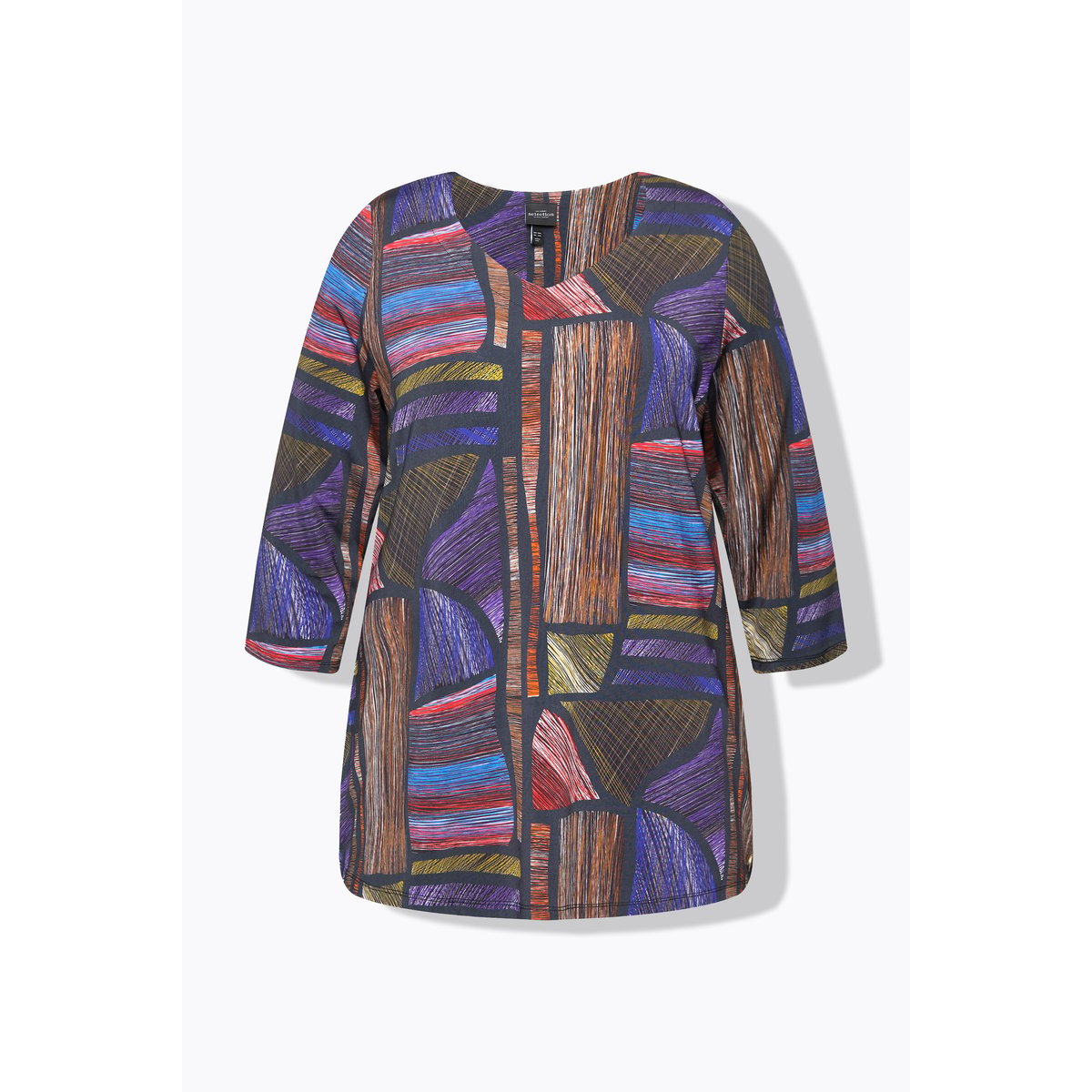 T-shirt long en tissu fluide mûres, ULLA POPKEN