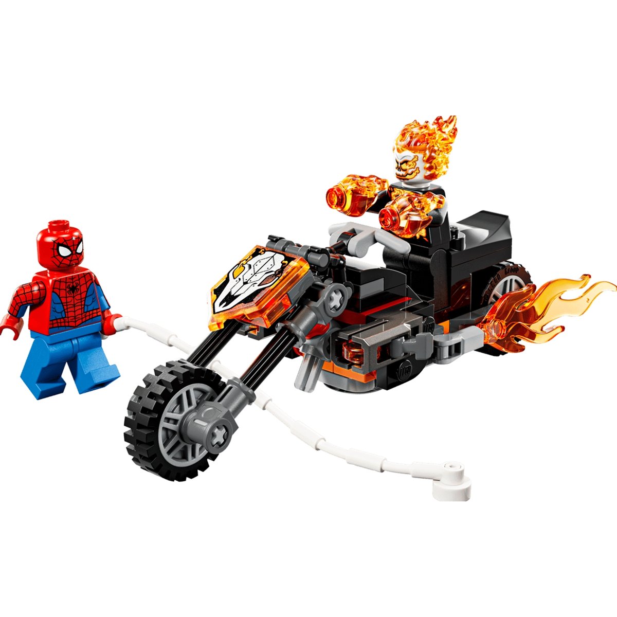 Marvel Spider-Man et sa moto contre Ghost Rider multicolore, LEGO
