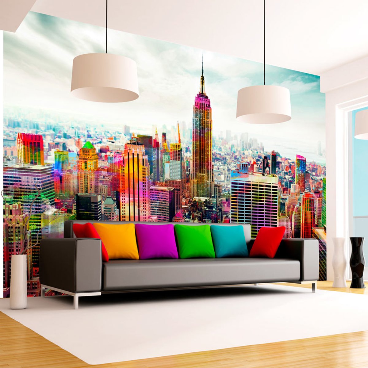 Papier peint intissé panoramique Ville et Architecture Colors of New York City multicouleur, EDEN