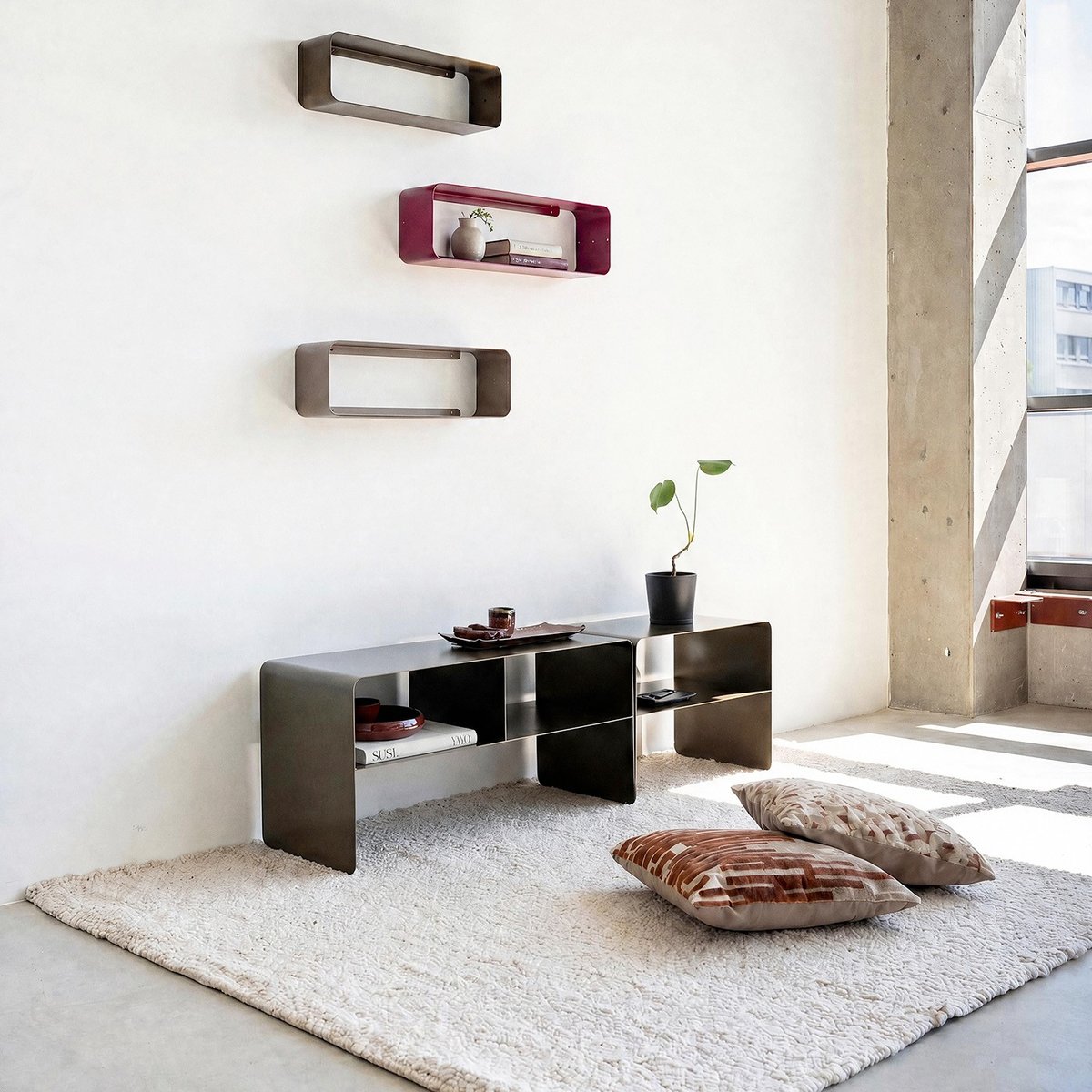 Tapis en polyester bouclé, BOUCARA crème, KARE DESIGN