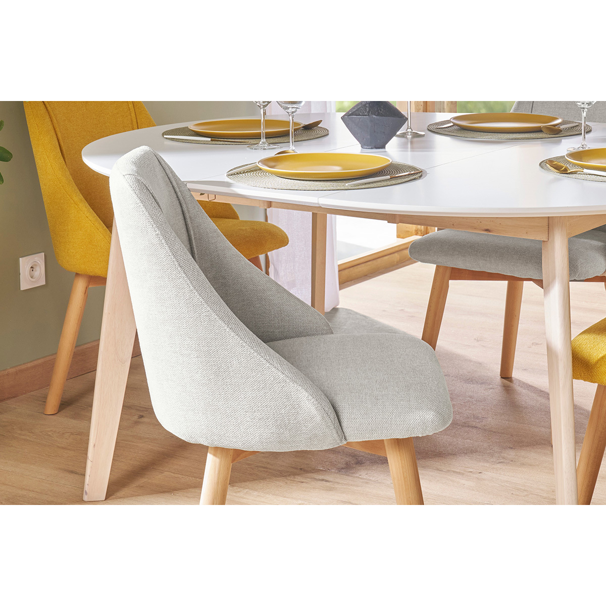 Chaises scandinaves (lot de 2) HIGGINS gris clair, MILIBOO