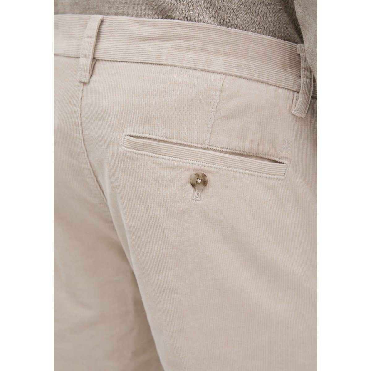 Pantalon en velours côtelé, modèle Stig, coupe jogger en coton organique stretch doux beige, MARC O'POLO
