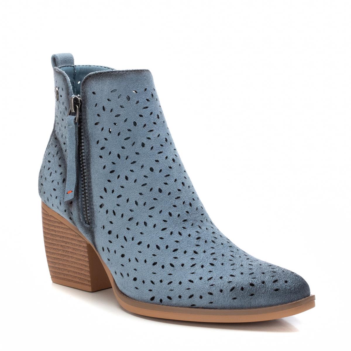 Bottine Talon Décontractée Fermeture éclair bleu jean, REFRESH
