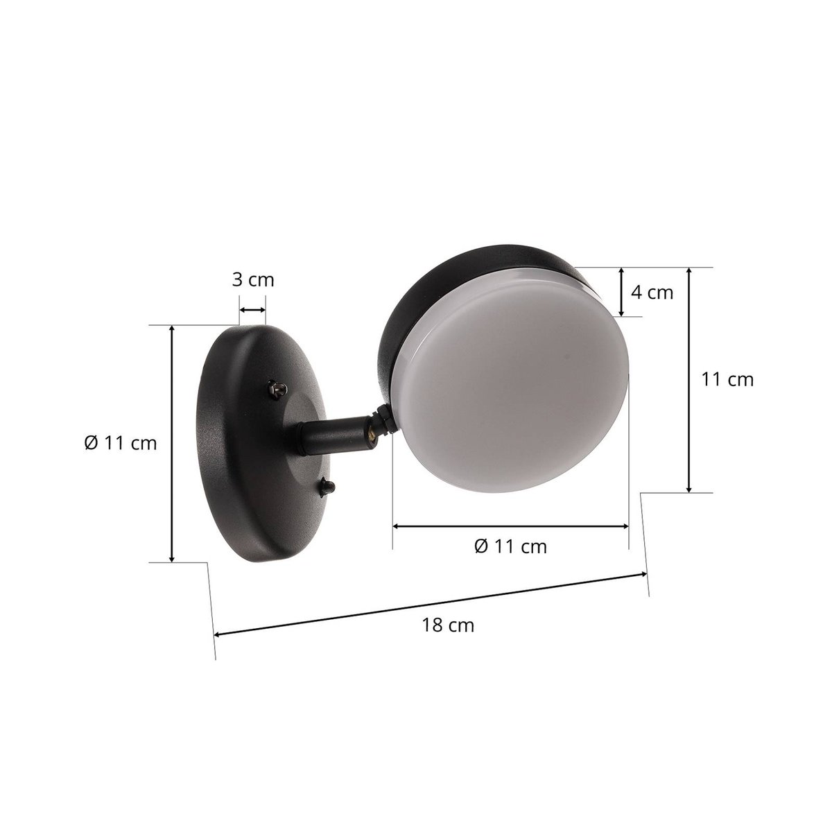 Applique extérieure en aluminium moderne noir, blanc, LINDBY