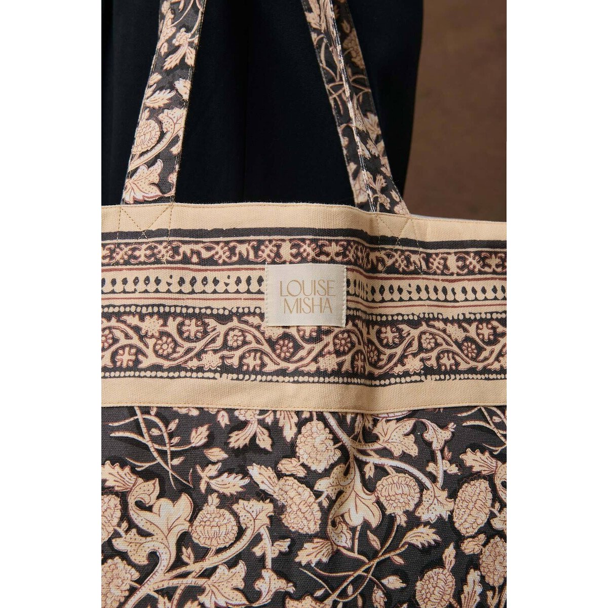 Sac tote, BEVERLY imprimé beige/noir, LOUISE MISHA