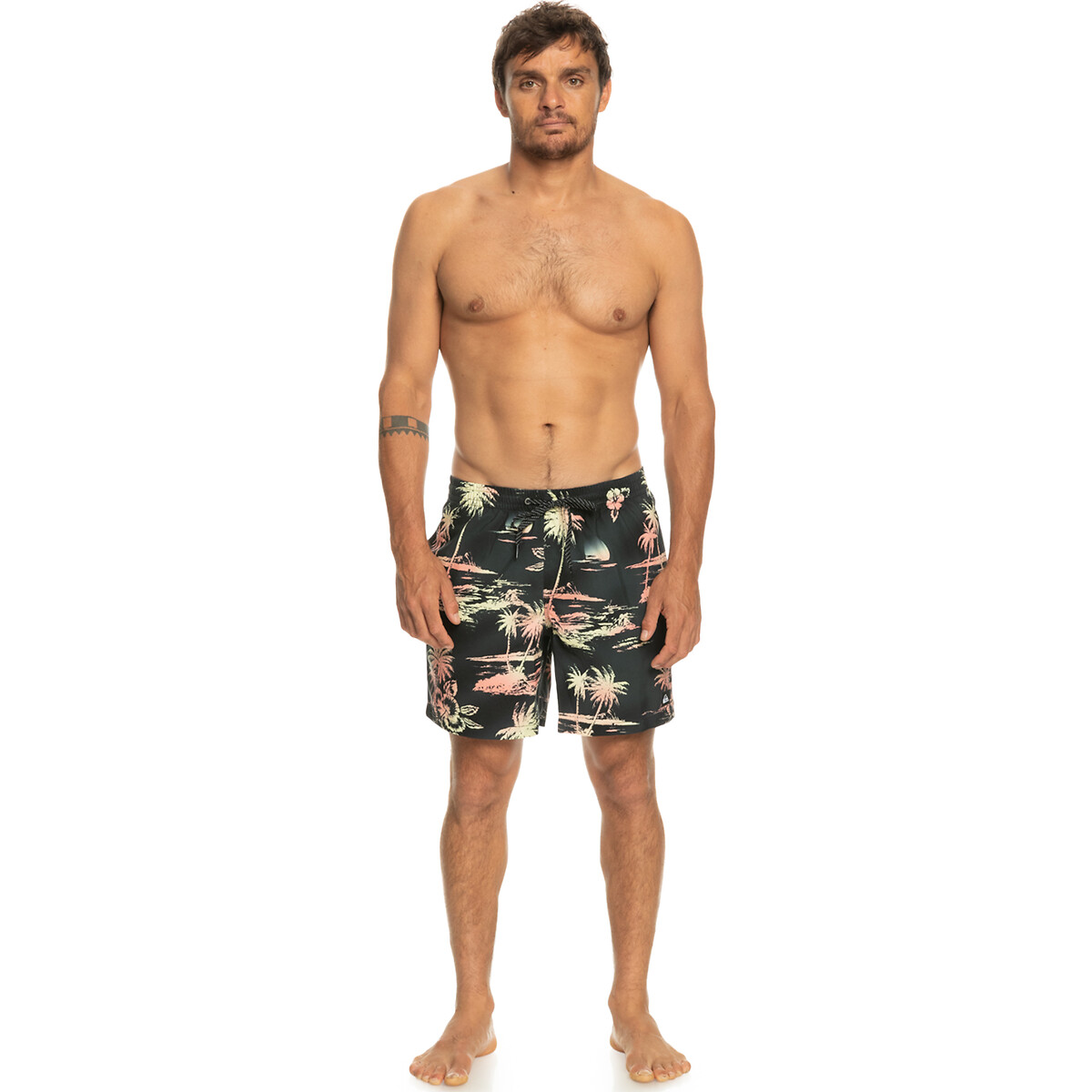 Short de bain imprimé imprimé noir, QUIKSILVER