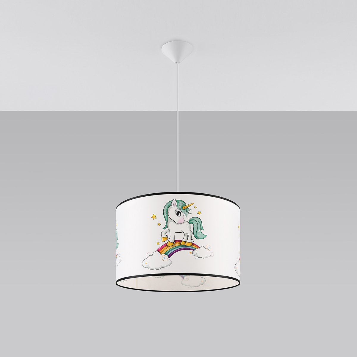 Suspension PVC Multicolore E27 1 Licorne 40 multicolore, EDEN