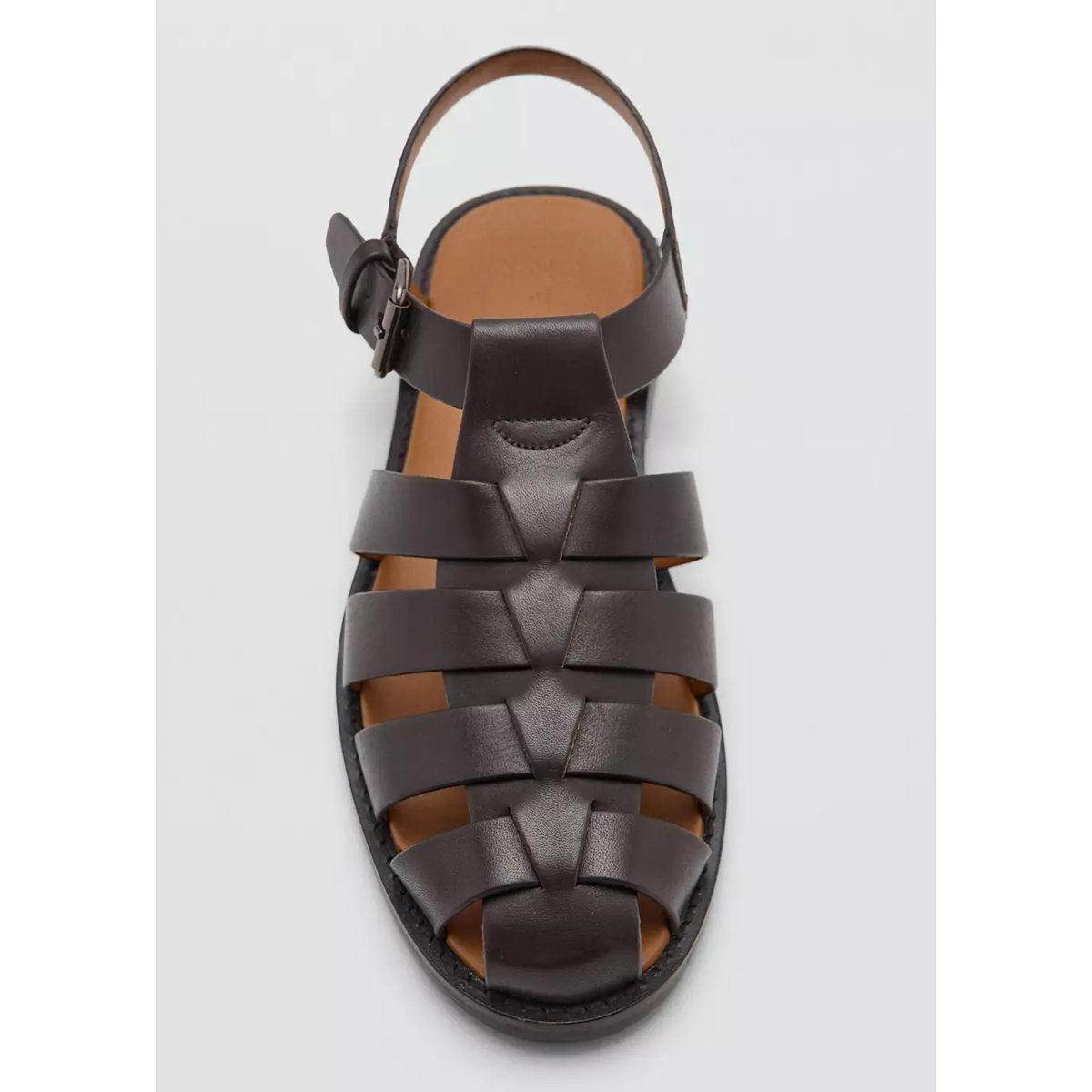 Sandales Méduse 100 % cuir marron, MANGO MAN