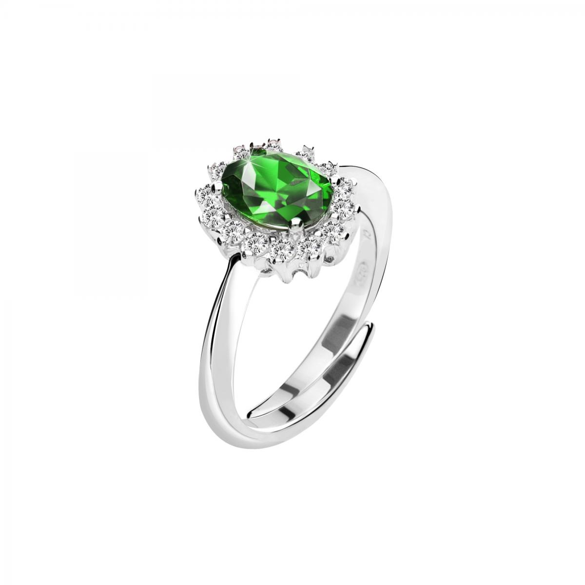 Bague en argent 925 PRINCESS vert, BLUESPIRIT