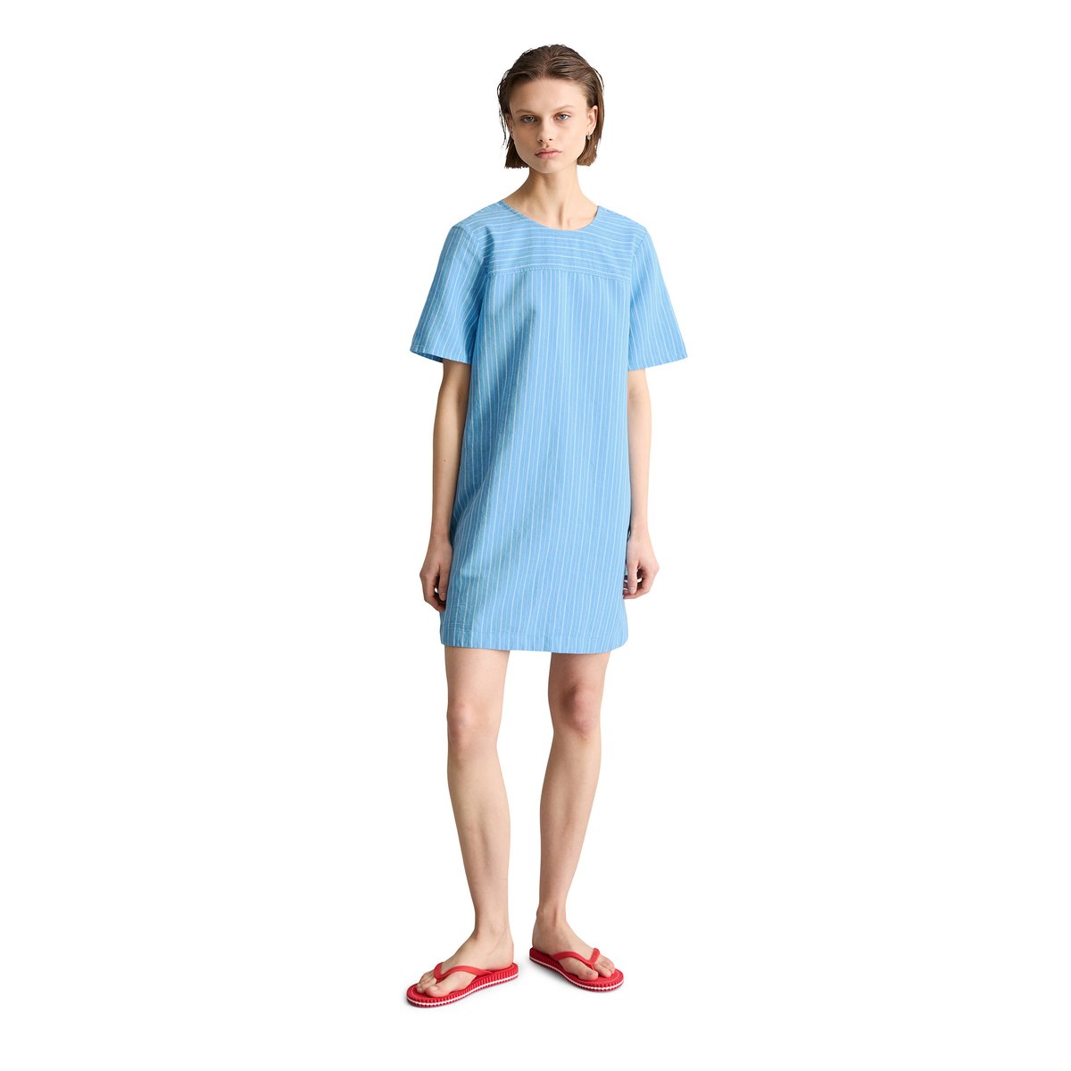 Robe rayée relaxed en mélange de lin et de coton bleu, MARC O’POLO DENIM