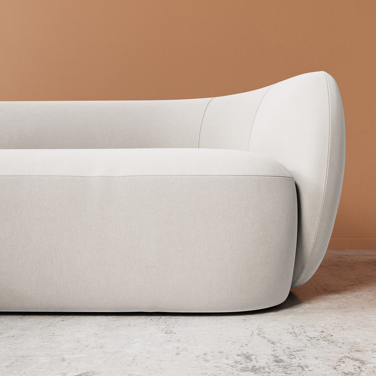 Alban Crushed Velvet Corner Chaise Sofa ecru , SWOON