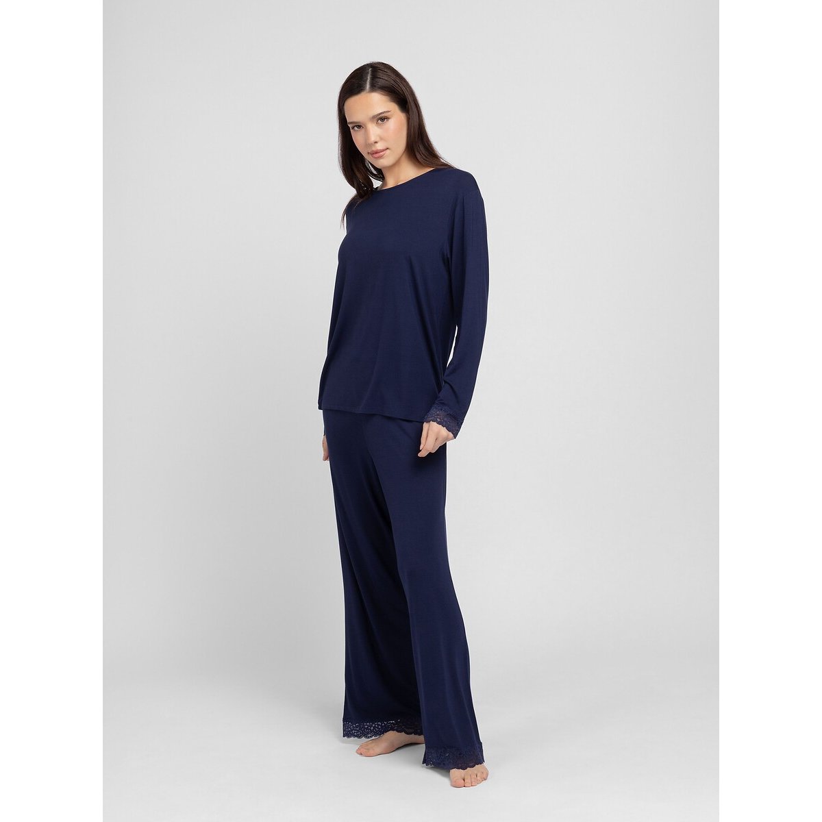 Pyjama long en jersey LILA marine, DORINA