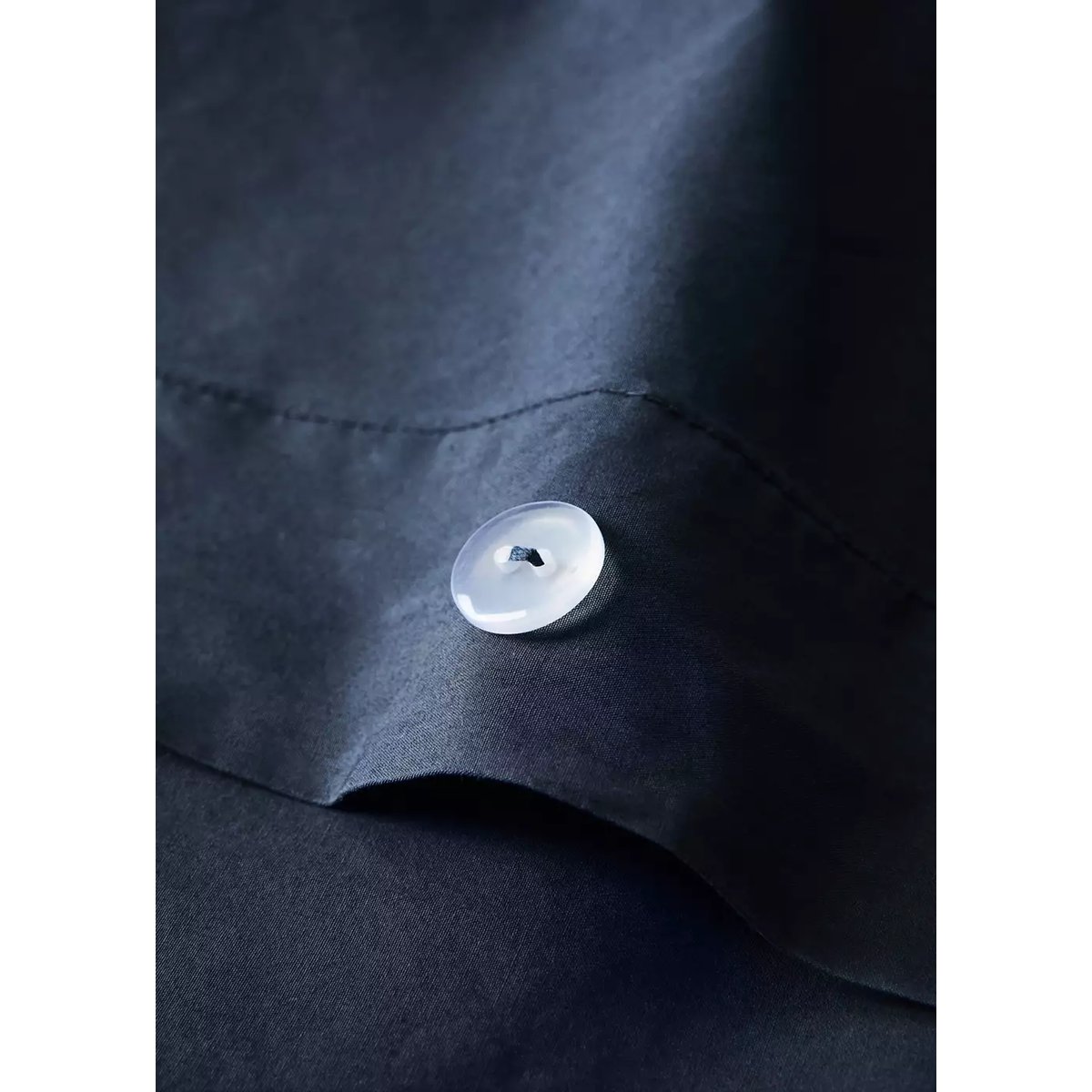 Housse de couette100 % cotonpopeline garment-dyed Lit 180/200 cm bleu marine, MANGO HOME