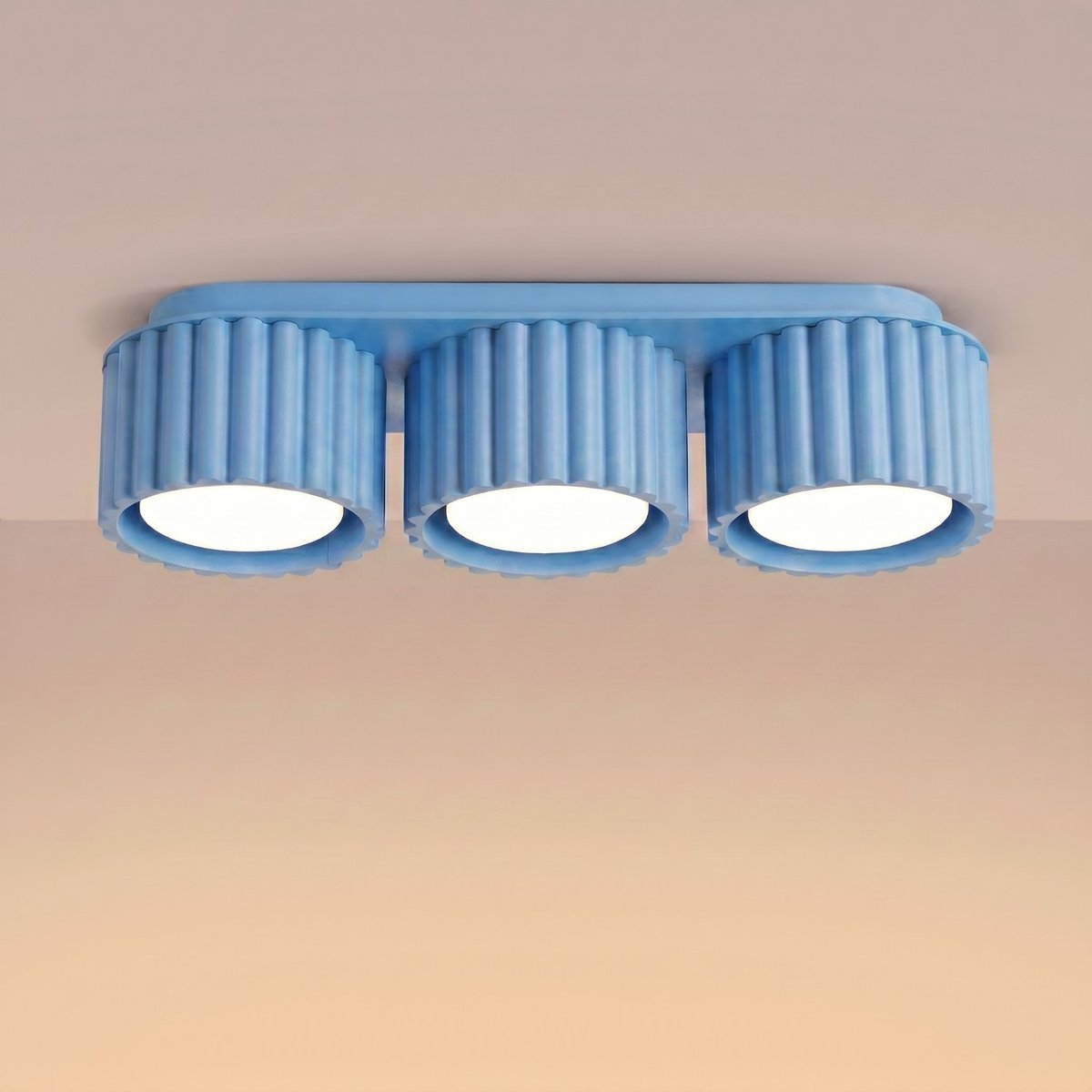 Plafonnier Aluminium Bleu Gx53 3 AURA bleu, EDEN