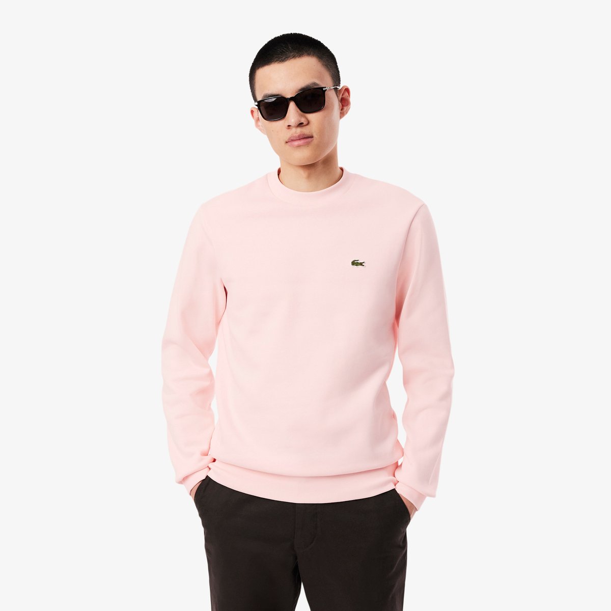 Sweatshirt molleton col rond rose-t03, LACOSTE