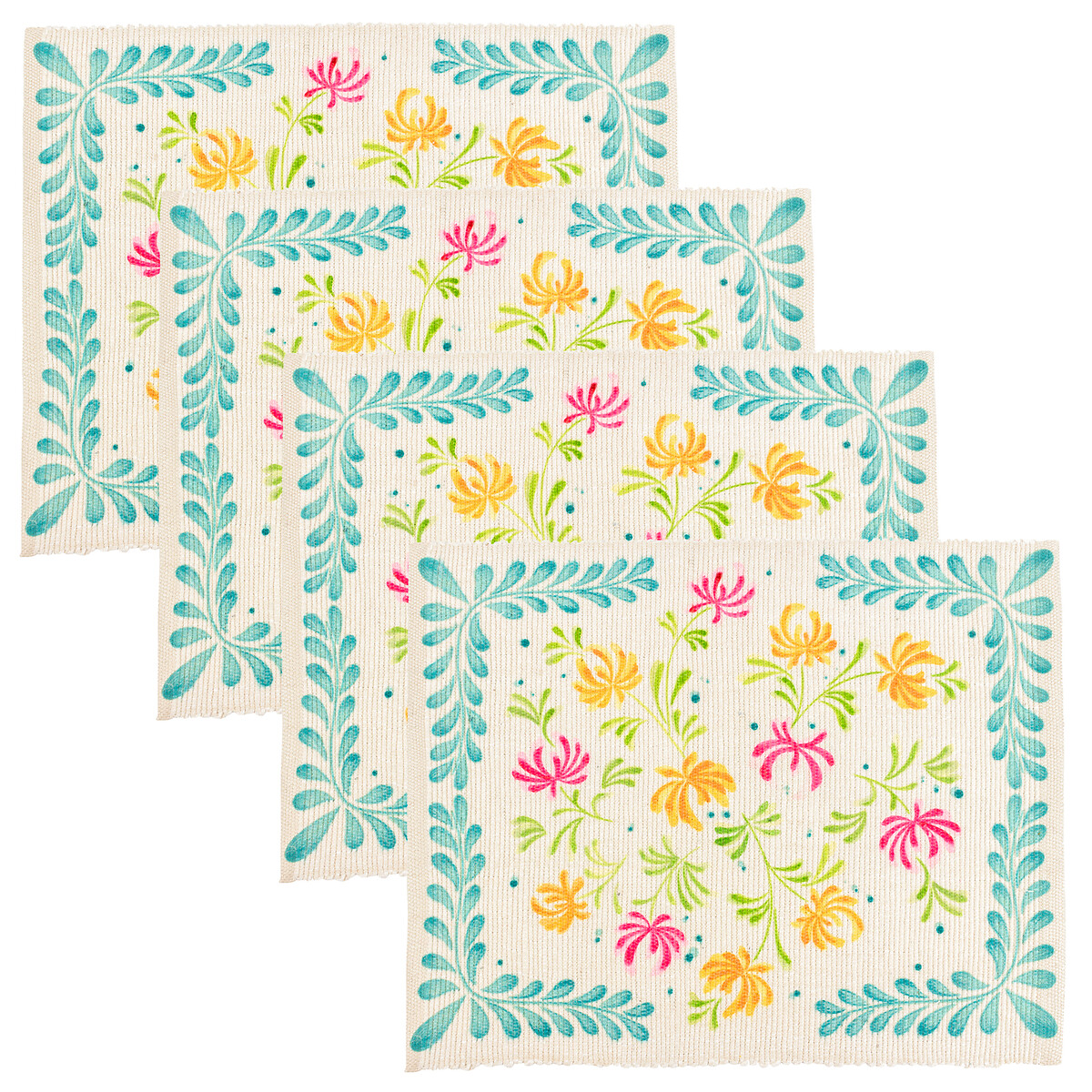 Set of 4 Honeysuckles Placemats multi-coloured, FURN.