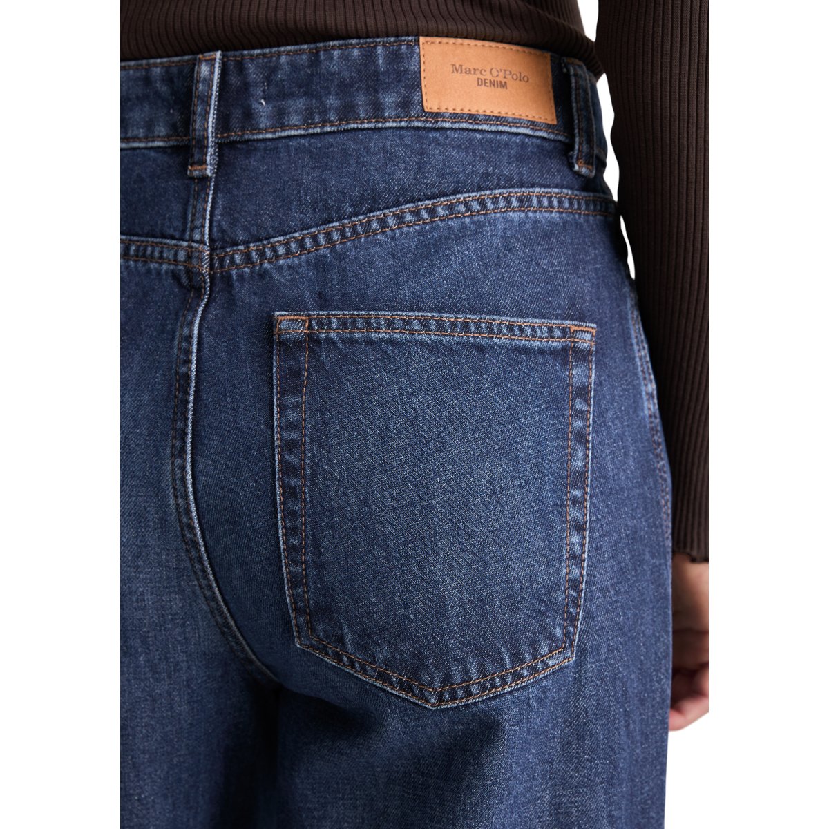 Jeans modèle Anjo wide en denim rigide sans élasthanne bleu, MARC O’POLO DENIM