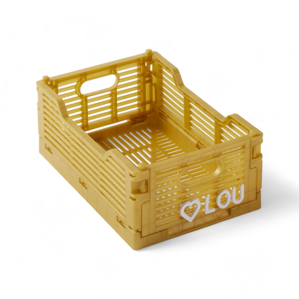 Caisse pliable en plastique LA TETE DANS LES NUAGES ocre, FACTORY