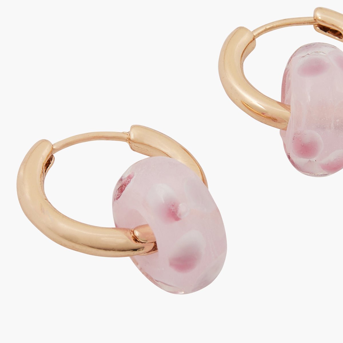 Petites créoles perles de verre rose, BALABOOSTE