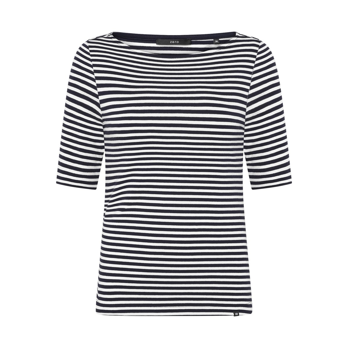 T-shirt basique à encolure bateau cream/dark blue, ZERO