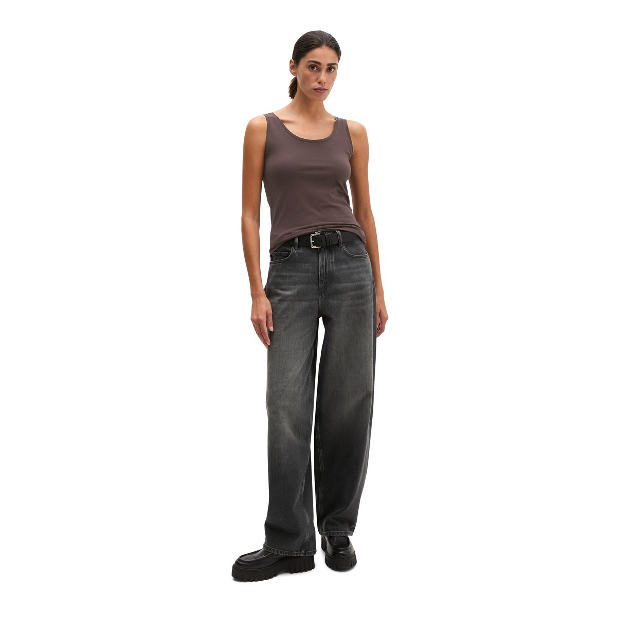 Débardeur slim en jersey simple stretch rouge, MARC O'POLO