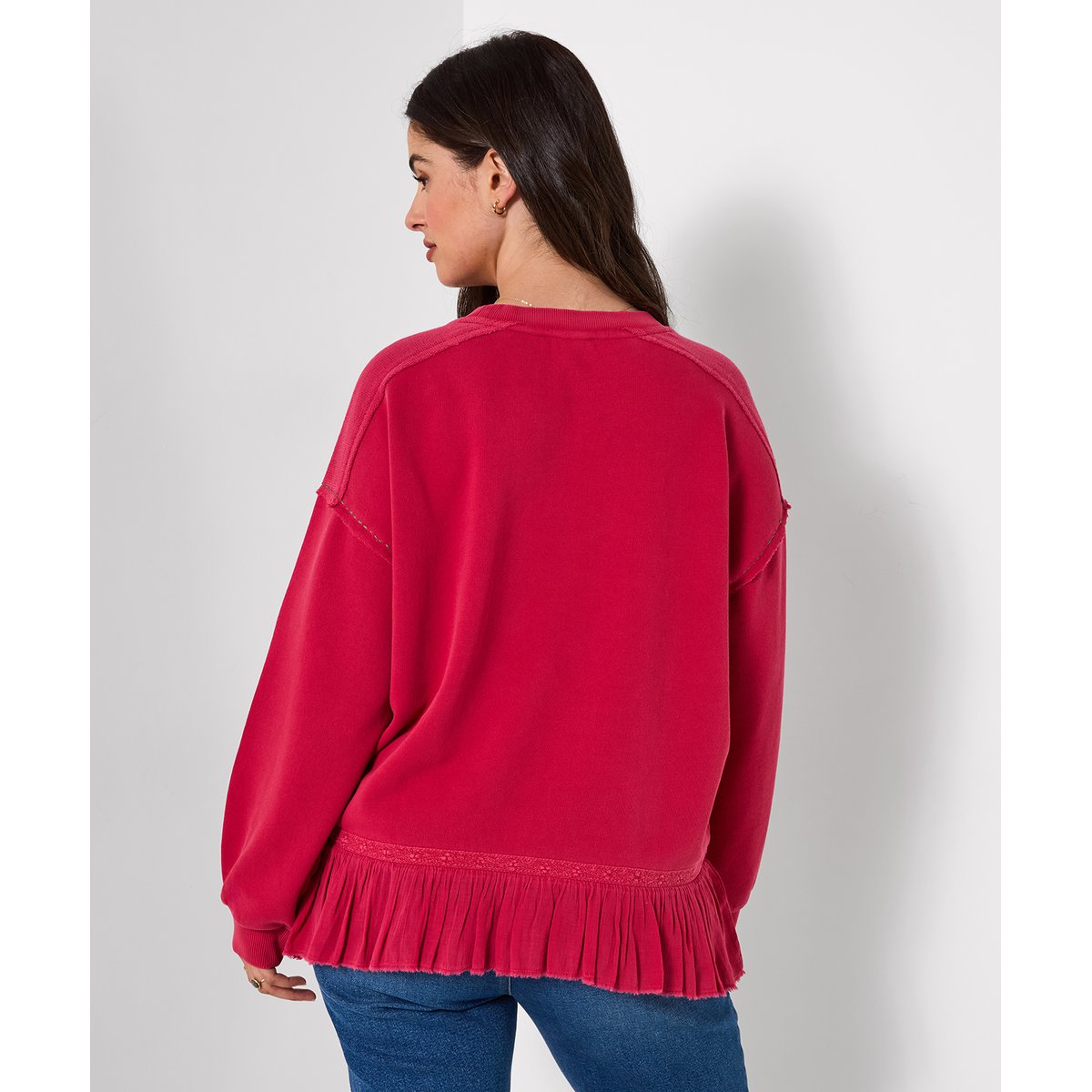 Sweat Brodé Fleuri à Ourlet Tissé Ellie rose, JOE BROWNS