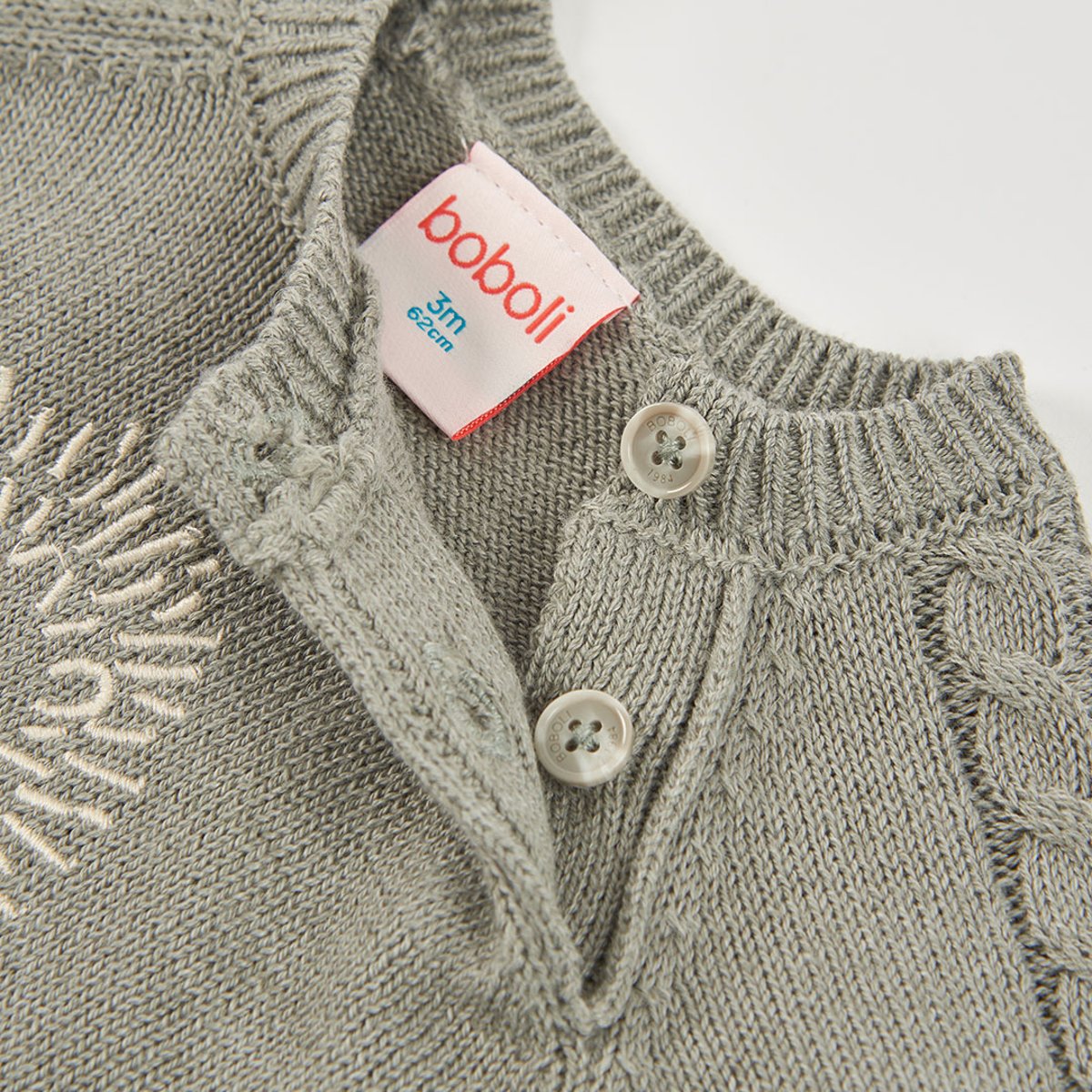 Pull bébé garçon avec broderie hérisson vert, BOBOLI