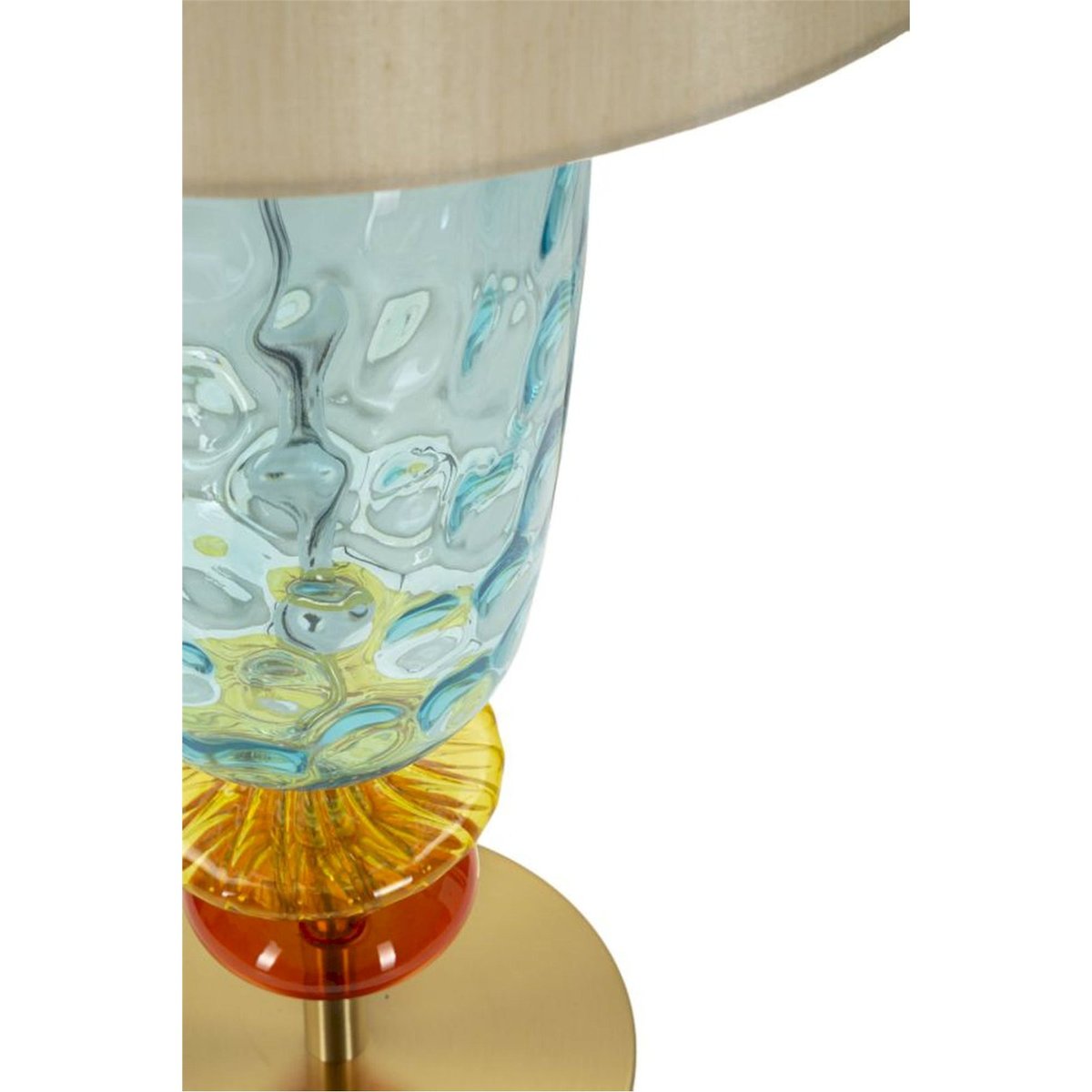 Lampe à poser verre soufflé abat-jour tissu GLAM multicolore, RECOLLECTION