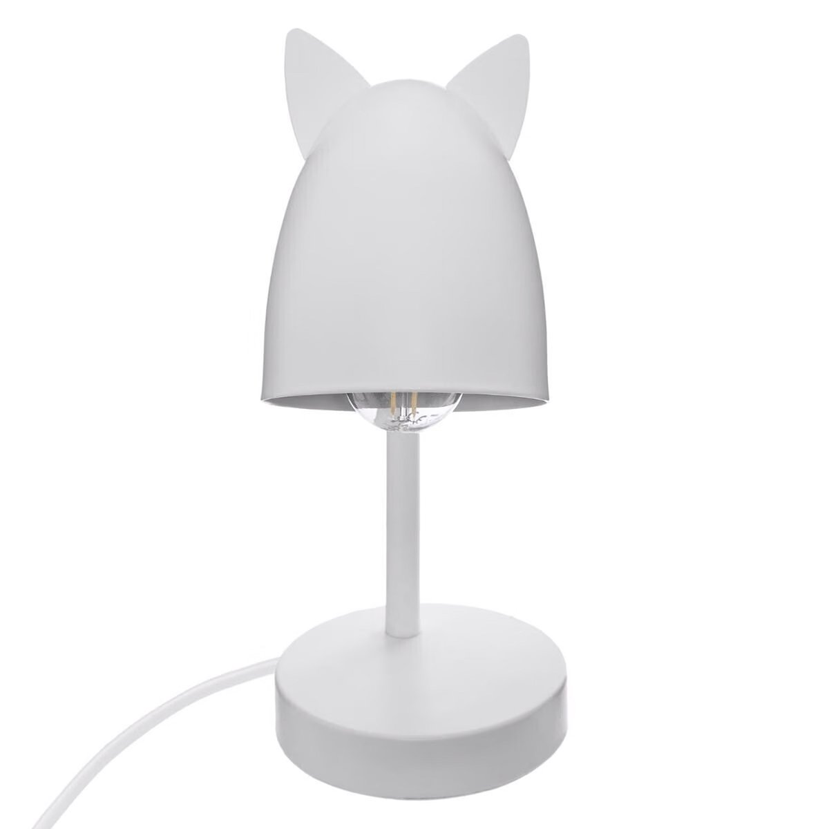 Lampe enfant en métal à hauteur réglable abat-jour oreilles JERRY blanc, ATMOSPHERA FOR KIDS