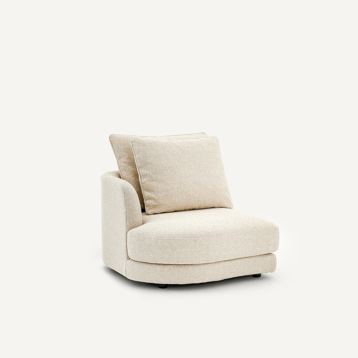 Linkes Sofasitzelement, modular, aus Bouclé, TIBERIO kreide, AM.PM