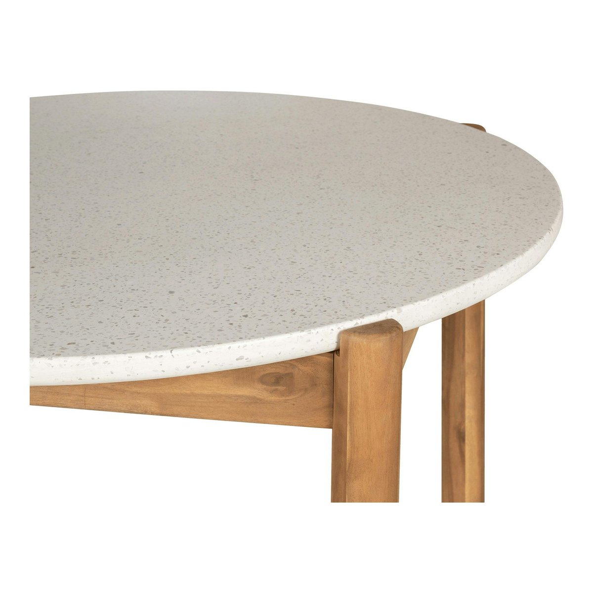 Table à dîner ronde terrazzo blanche ø120 BALI blanc, PIER IMPORT
