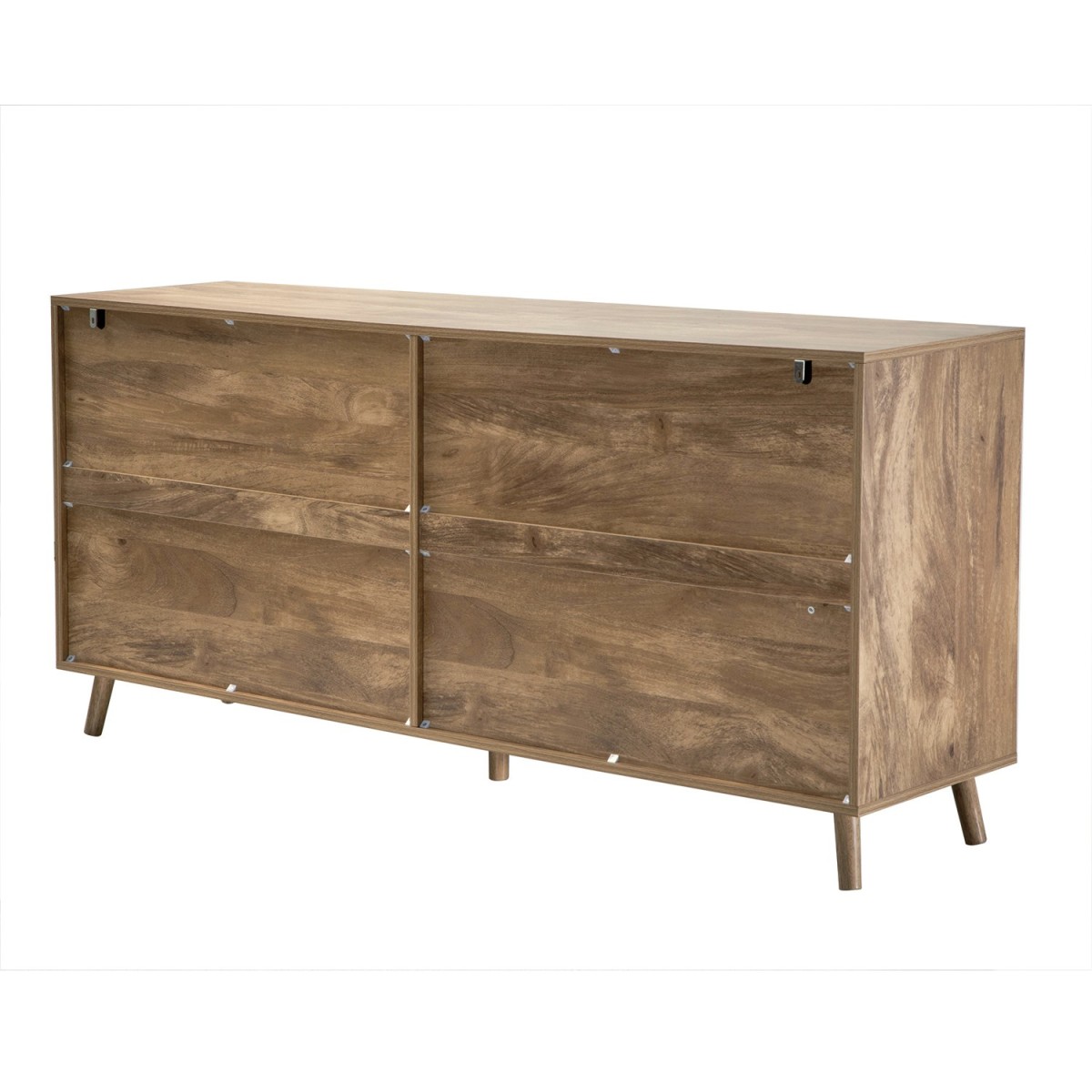 Buffet 4 portes façades lamellées EDEN bois clair, CALICOSY