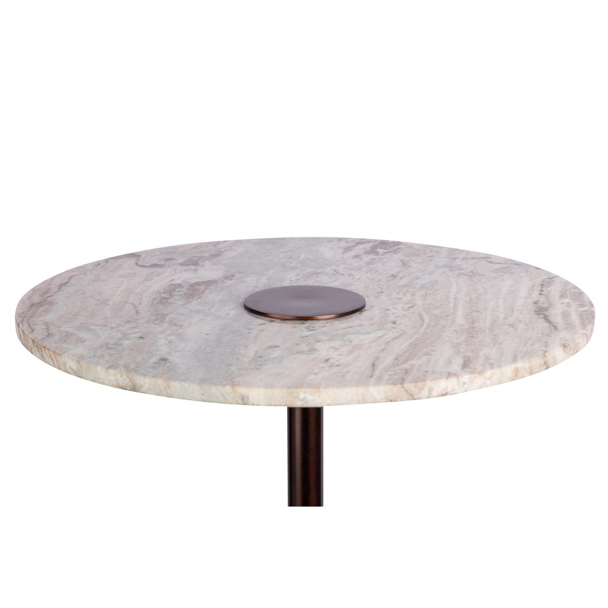 Table d'appoint ronde en marbre, HARRY cuivre et blanc marbré, ARTE ESPINA