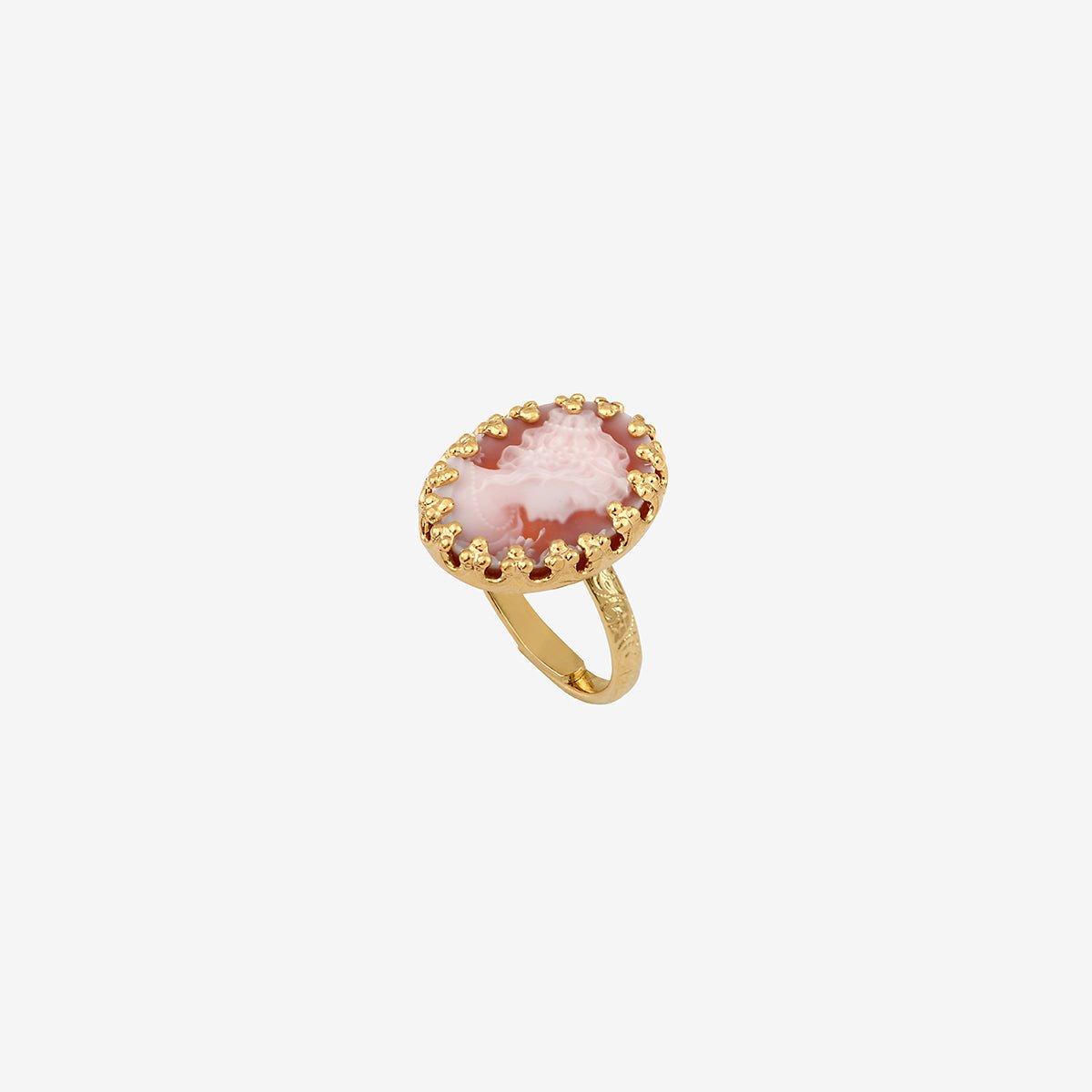 Bague cornaline/camee plaquée or petit modele - dubarry camée rouge, CAROLINE NAJMAN