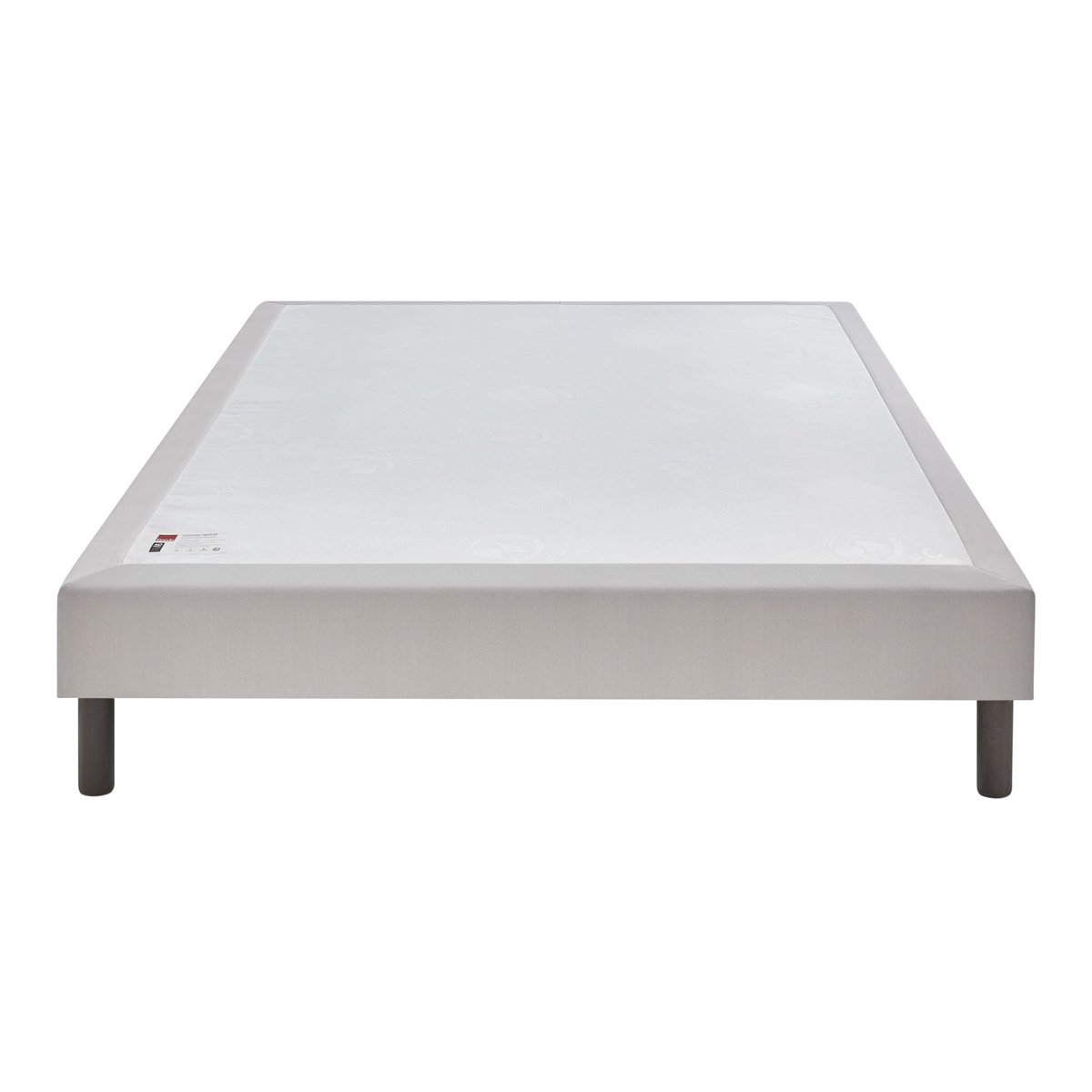 Ensemble literie matelas ressorts L’ÉCHAPPÉE, sommier Escale Ferme et pieds blanc, EPEDA