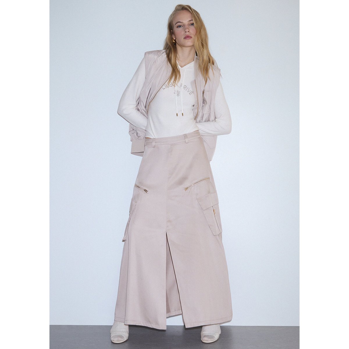 Jupe cargo longue blanc, LIU JO