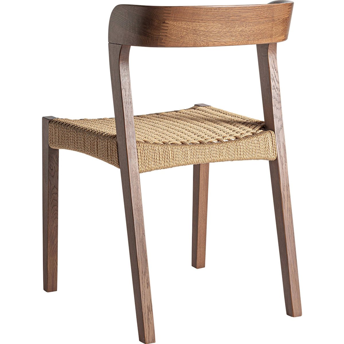 Lot de 2 chaises coloniales en chêne bois brun et fibre naturelle, RECOLLECTION
